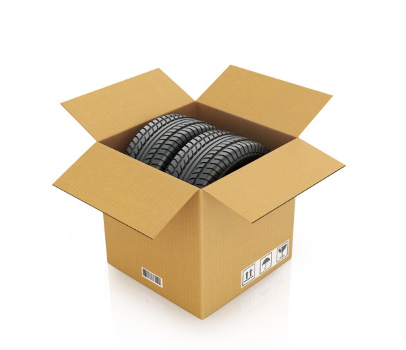 shipping wheels and tires in a box