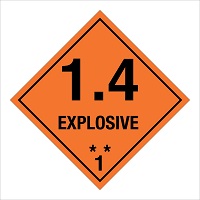 Hazmat explosive class 1 orange placard