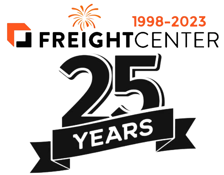 FreightCenter 25 years in business logo
