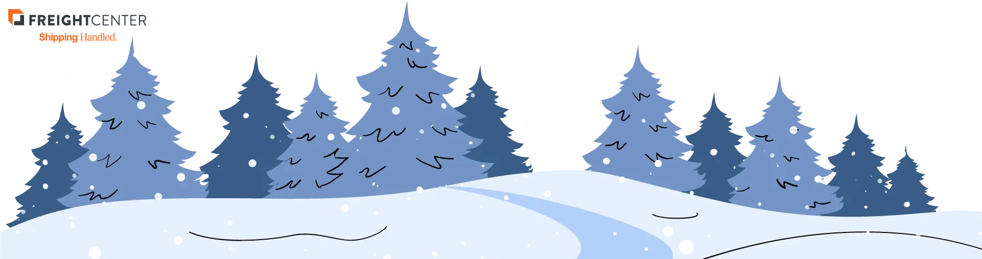 snowy forest scene illustration