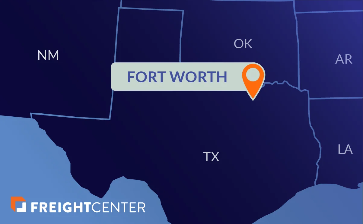 baltimore to fort worth shipping map