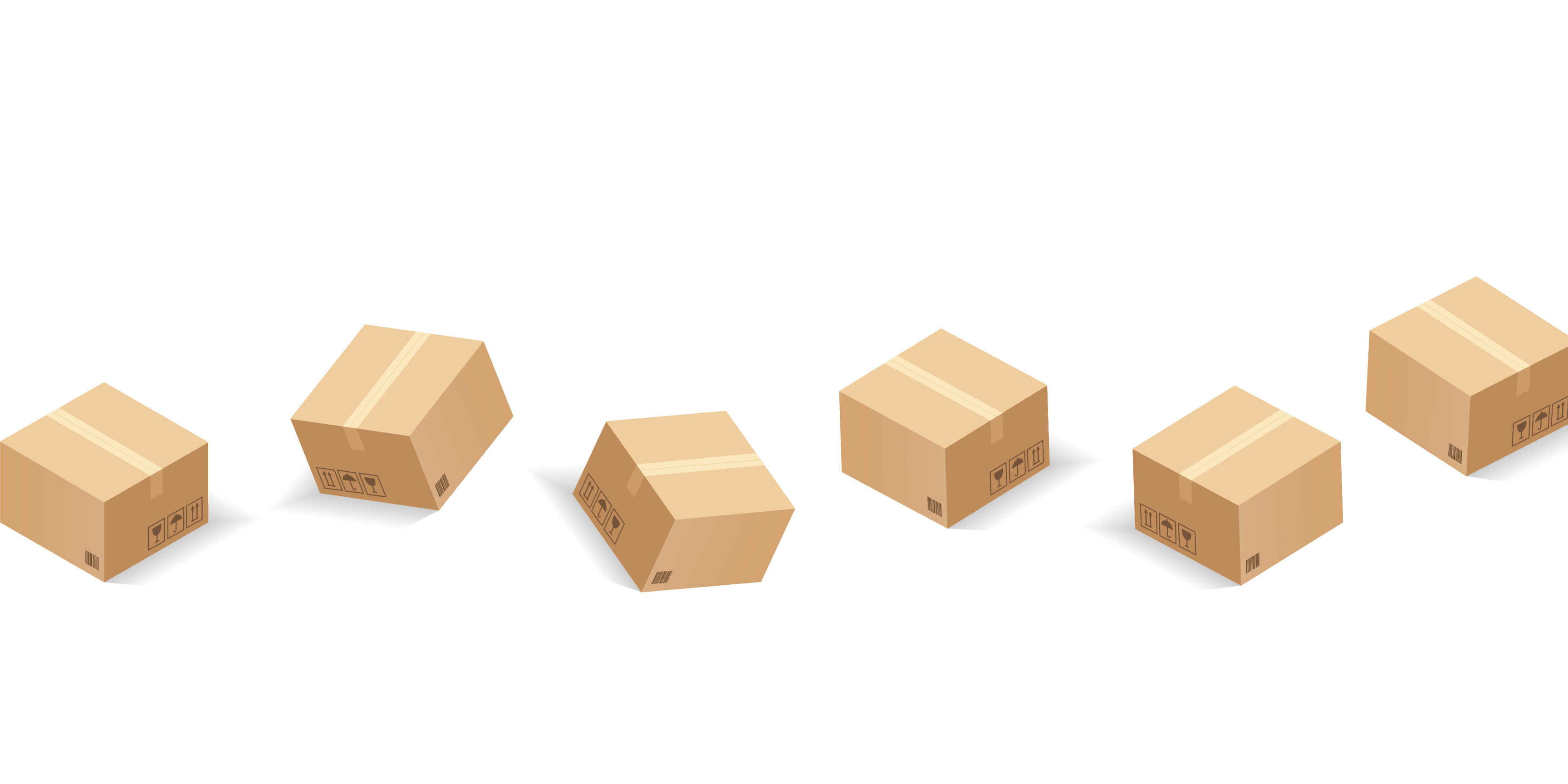 delivery bpxes in a row