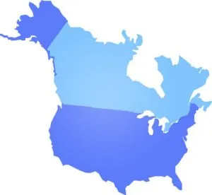 United States and Canada map