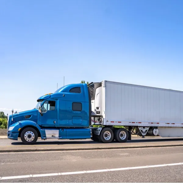Blue refrigerated trucking service
