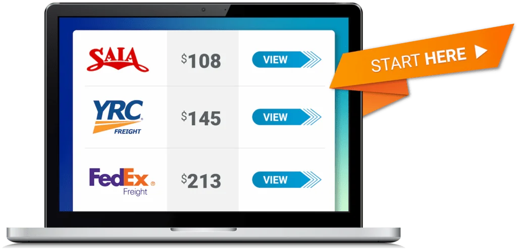 freight quote screen results