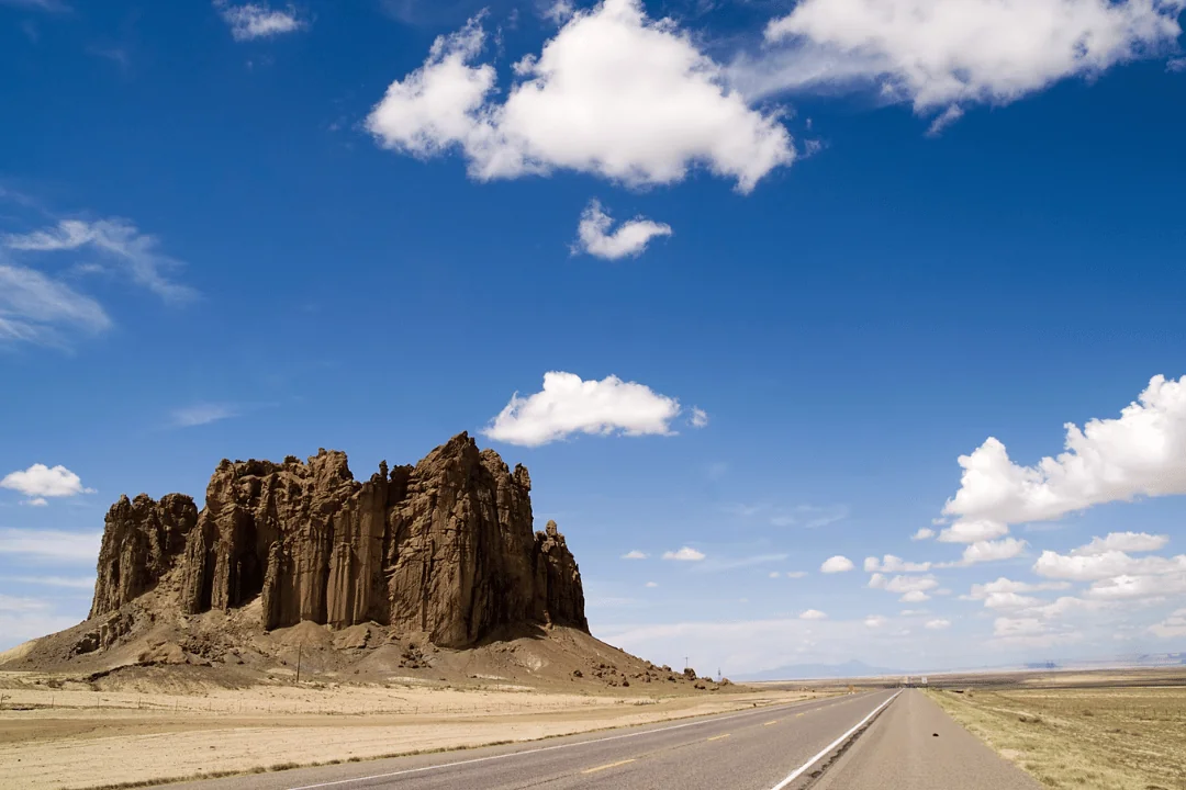 America's Haunted Highways US route 491 in new mexico with rock formation to the left