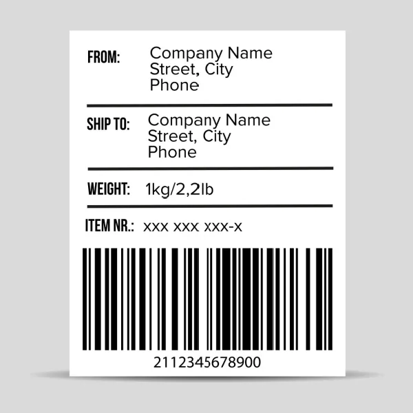 Freight and packing label