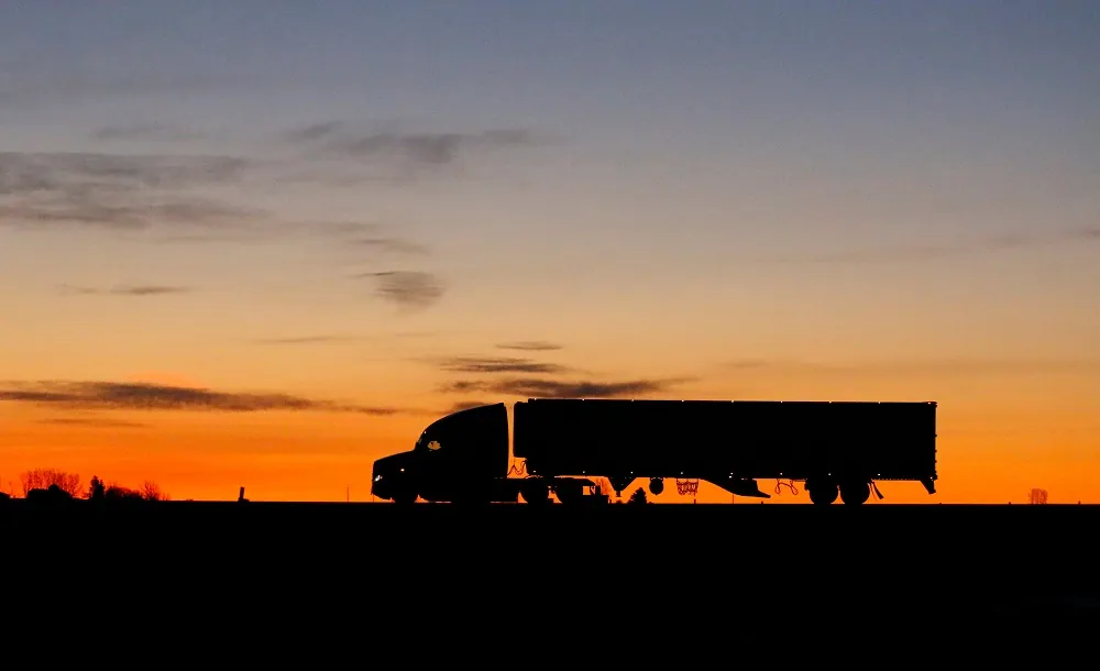 silhouette of a truck moving stationery and office supplies