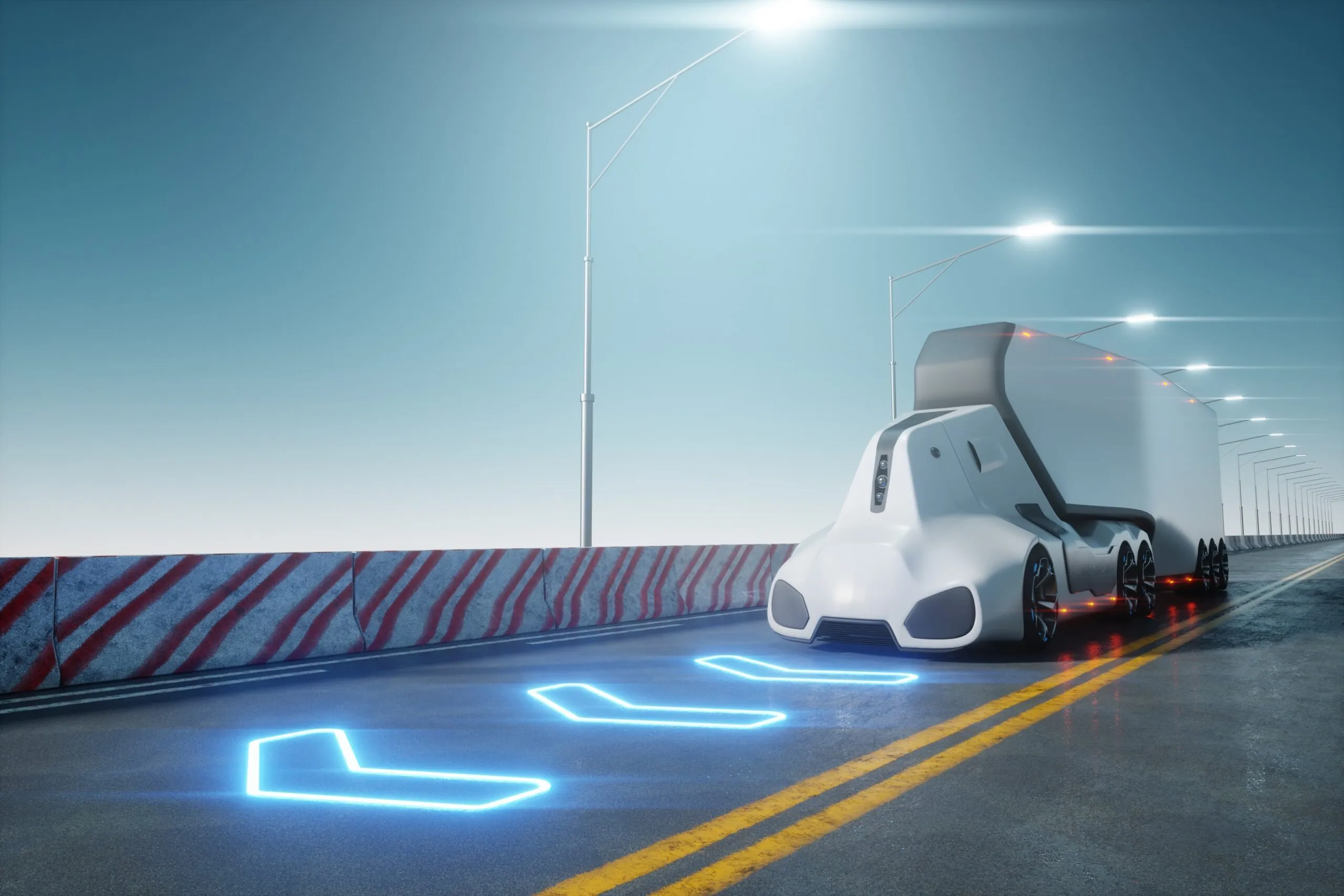 AI and Transportation Unmanned Autonomous Cargo Transportation An Autonomous Electric Self-driving Truck Moves