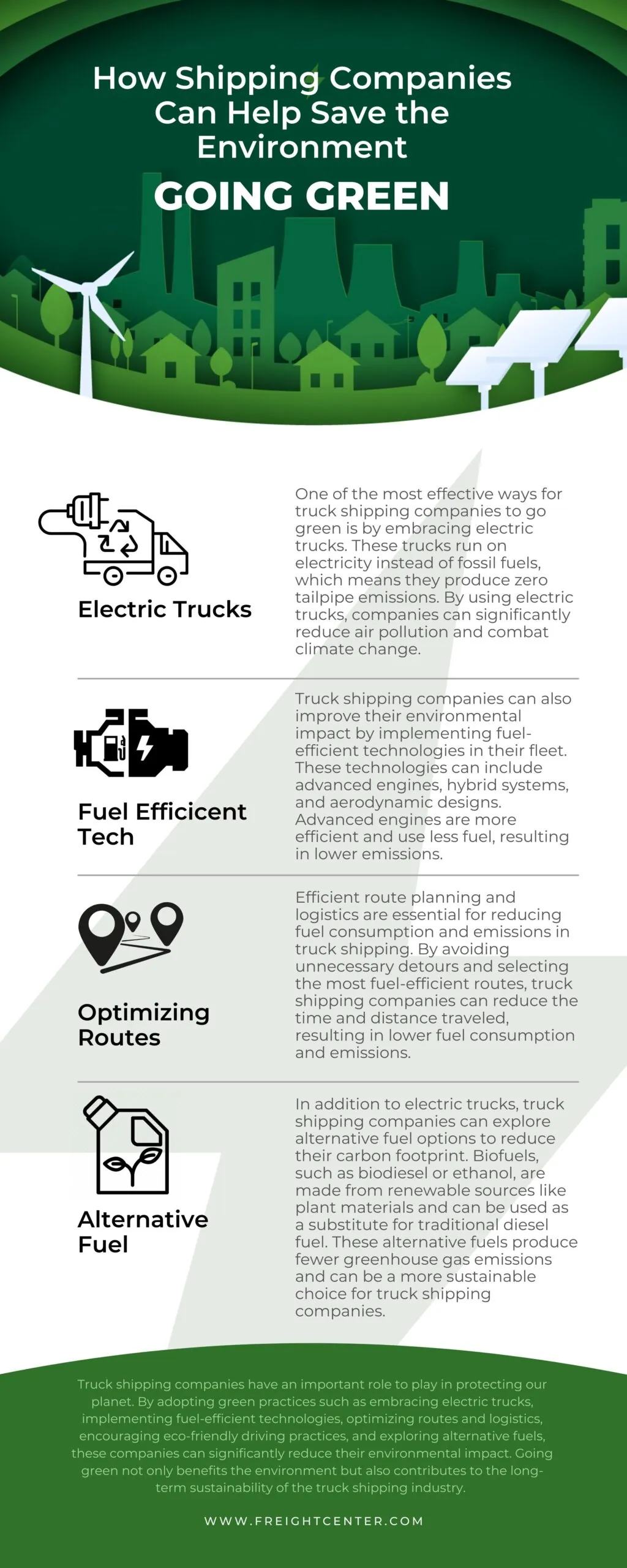 Going Green Infographic for trucking industry FreightCenter