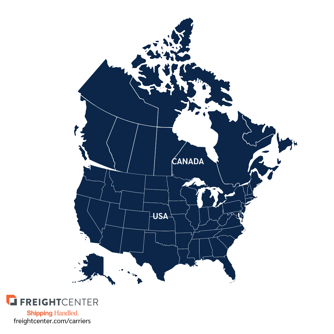 Covenant Logistics Group Freight Carrier Page North America Map