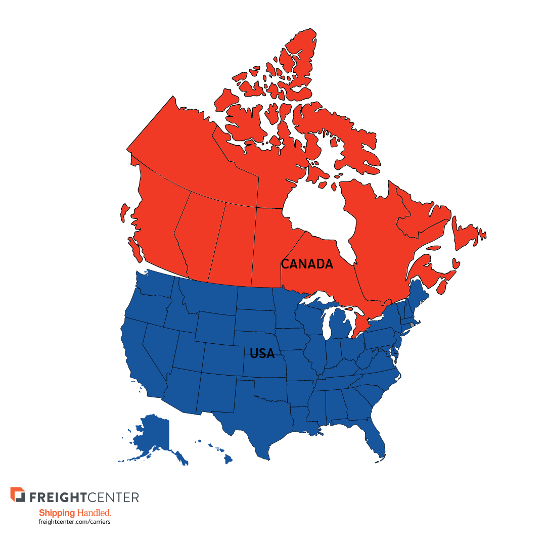 Purolator Carrier Page North America Map