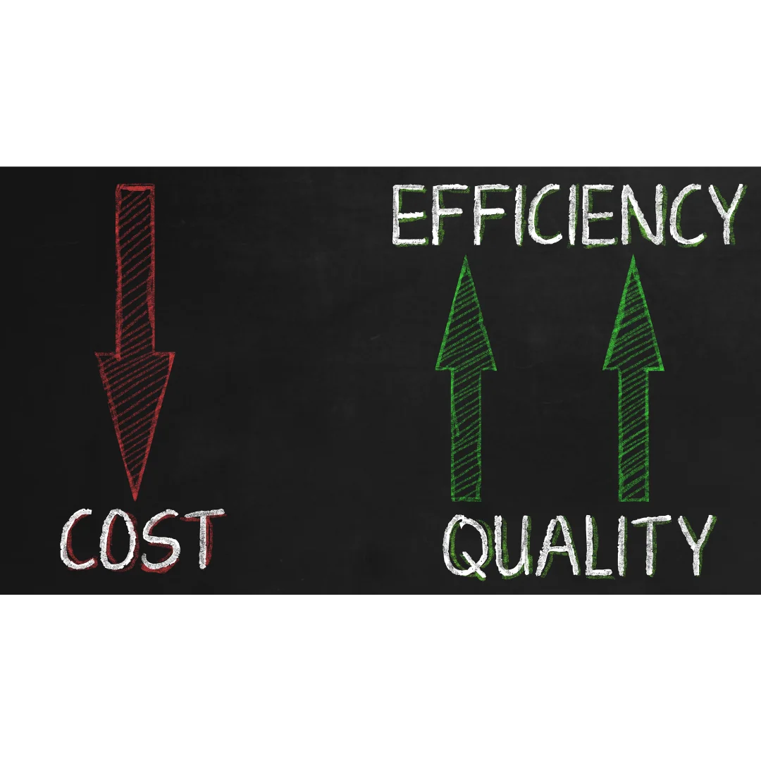 chalkboard drawing saying cost efficiency