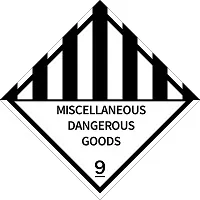 miscellaneous dangerous goods sign placard class 9