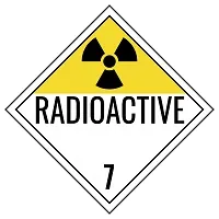 radioactive class 7 placard sign white yellow
