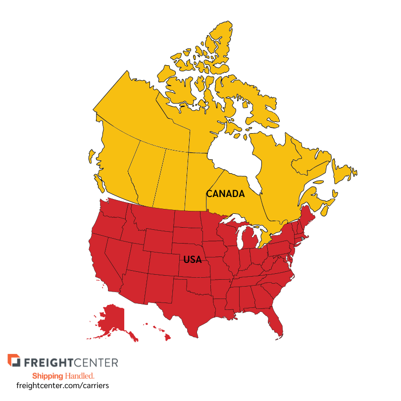 Challenger Motor Freight Carrier Page North America Map