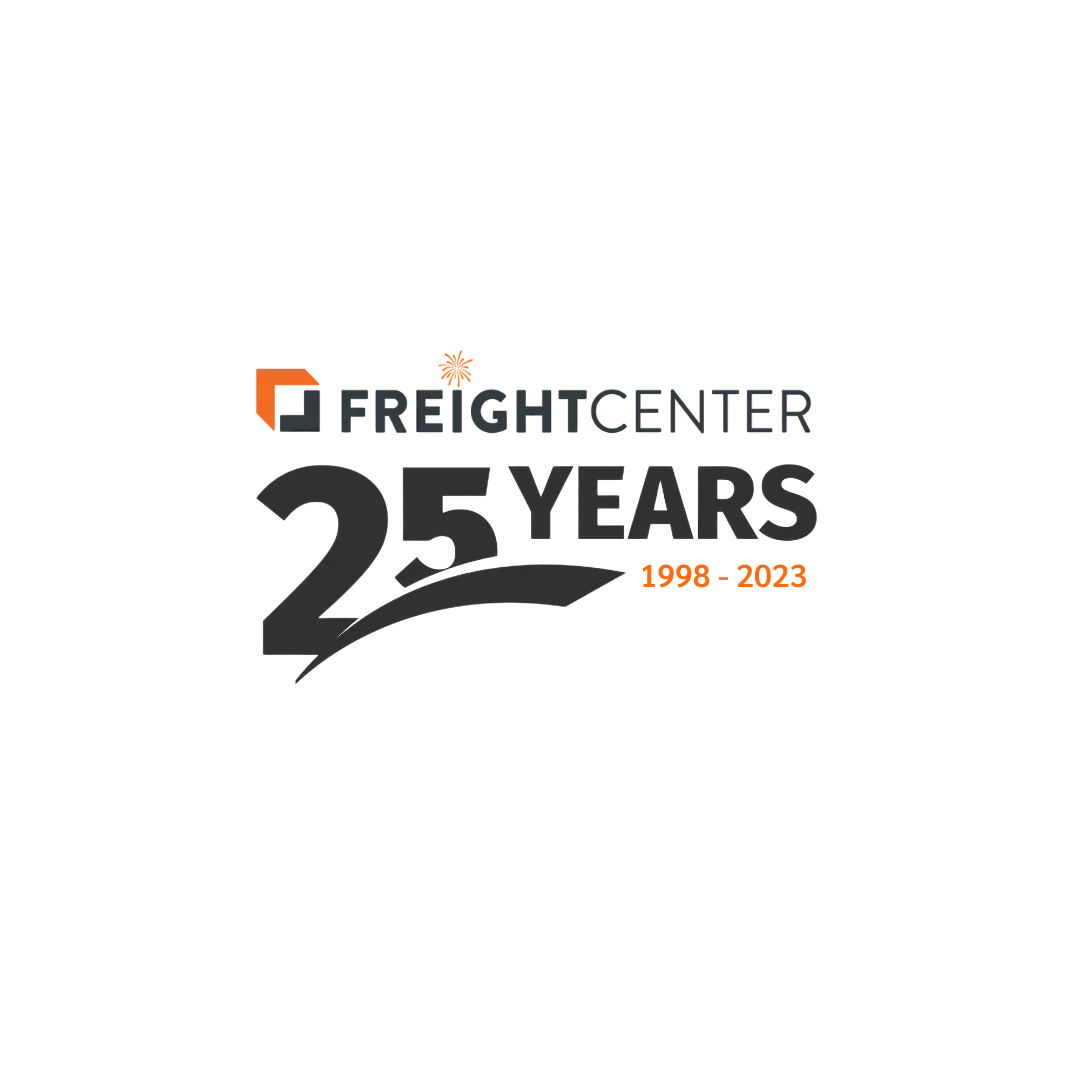 FreightCenter 25 Years in business logo