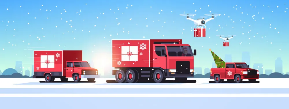 holiday shipping trucks