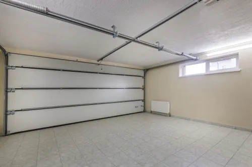 inside view of a garage with elegant garage floor tiles
