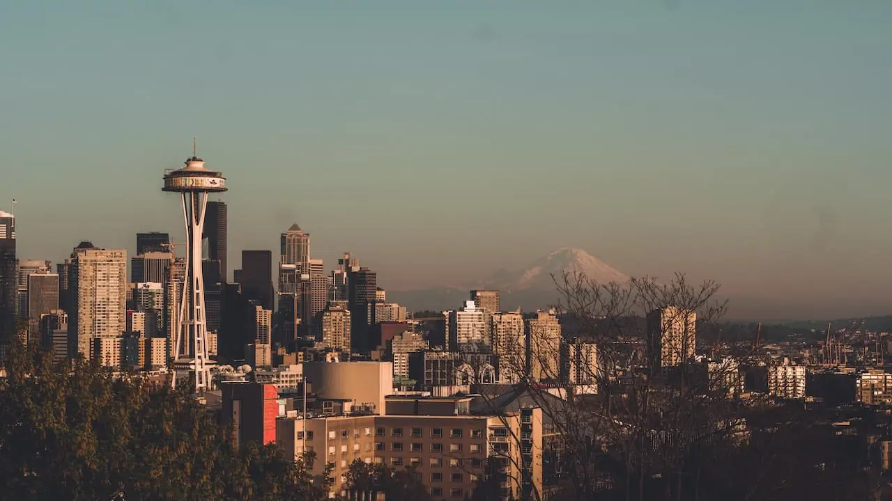 Aerial view of the Seattle skyline