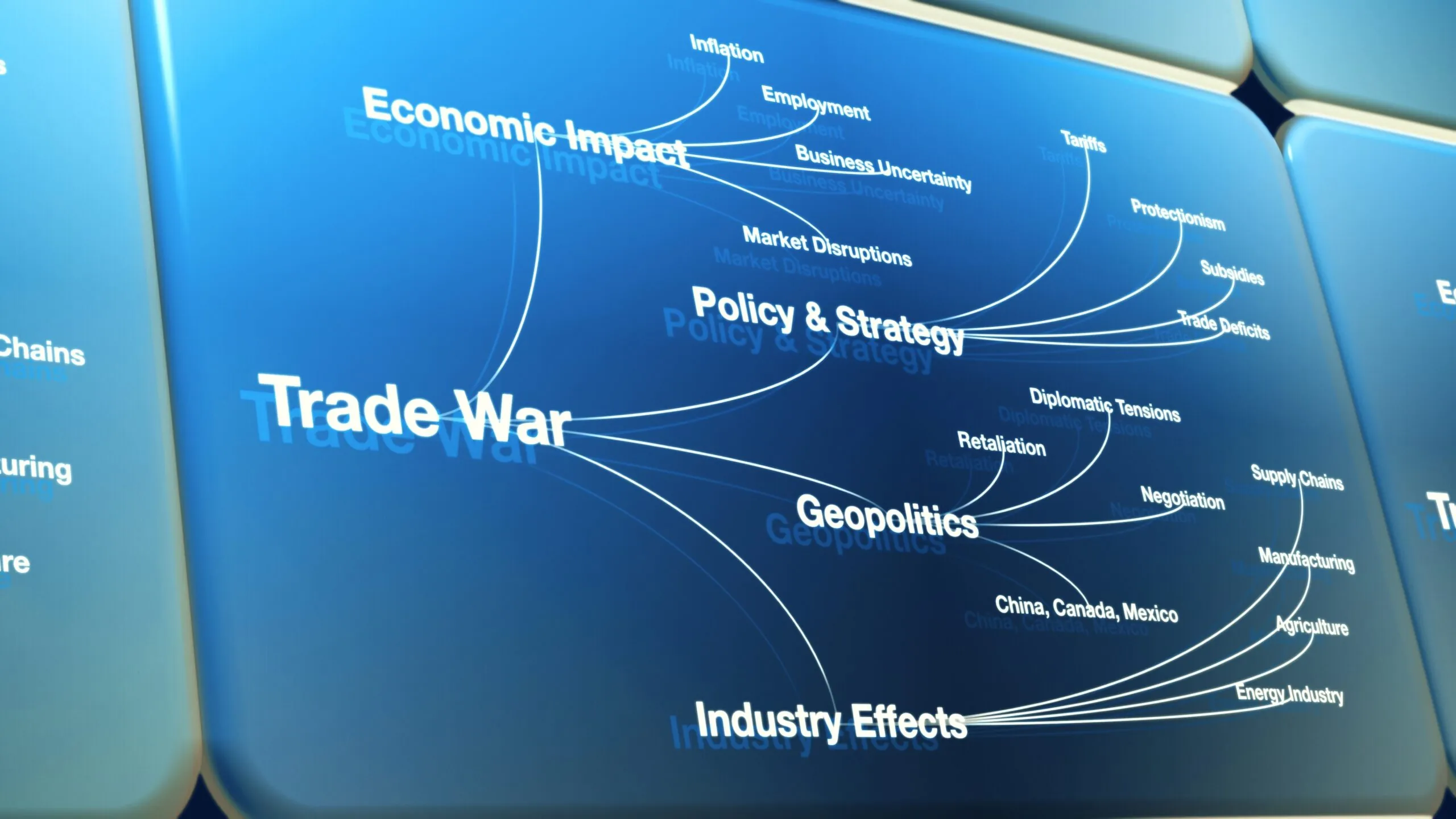 trade war concept diagram 3d model