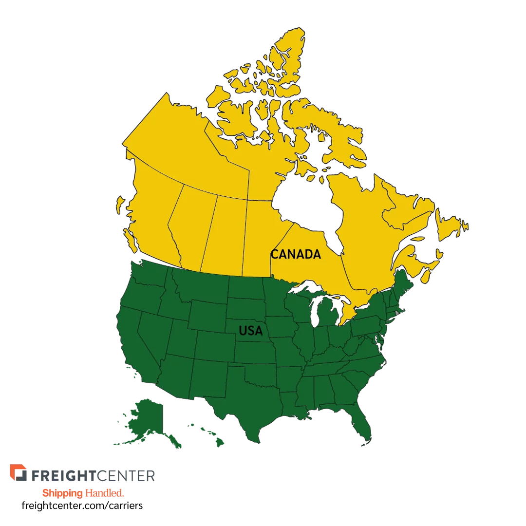 ABF Freight Carrier Page North-America Map