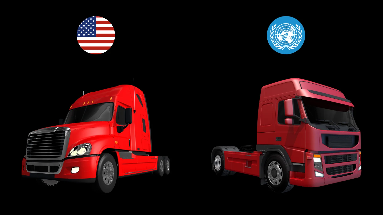 DIFFERNECE IN FREIGHT TRUCKS w/ country circles