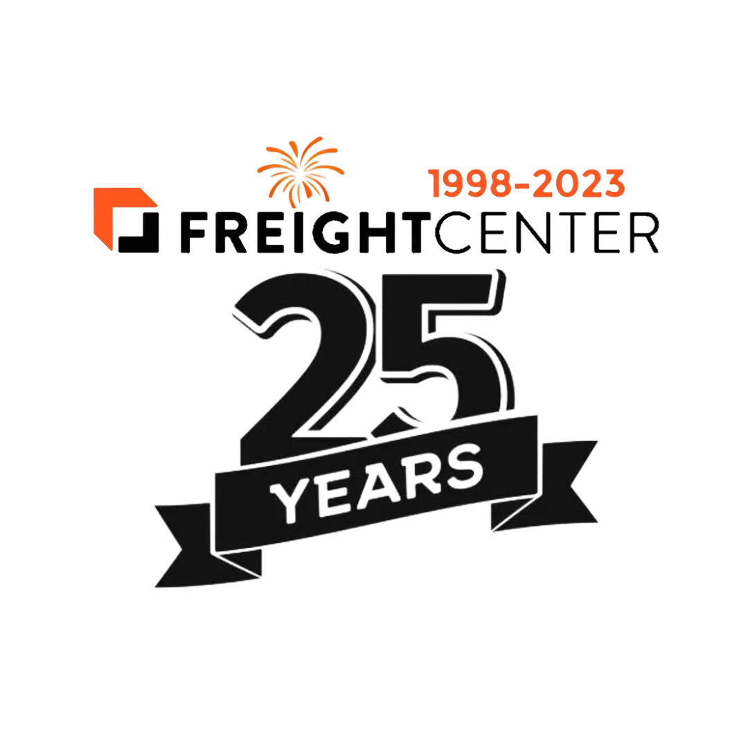 FreightCenter 25 years in business logo