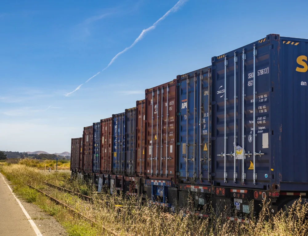 cargo containers on train