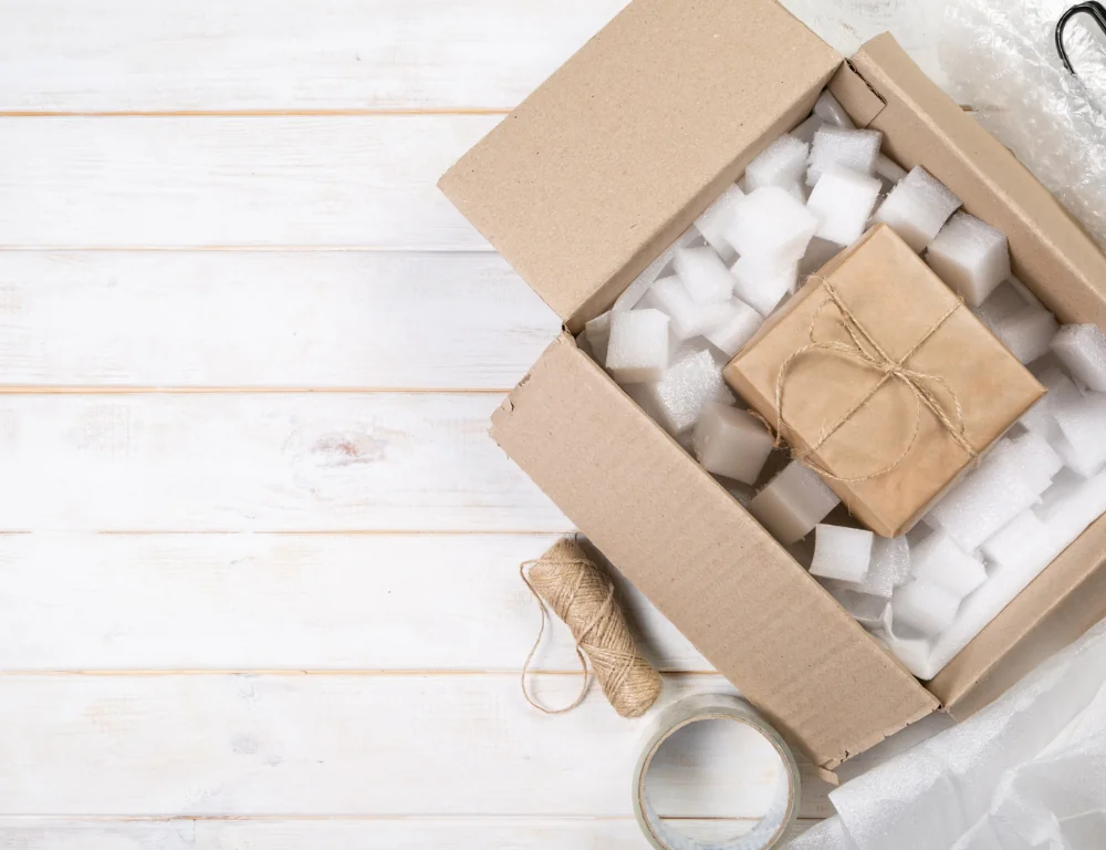 opened package with gift inside