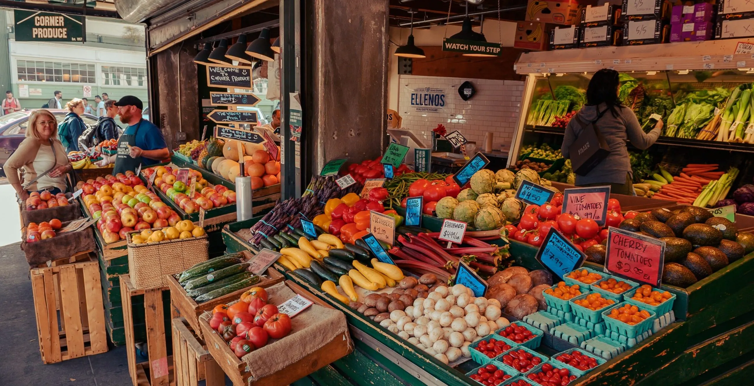 produce stand at a market