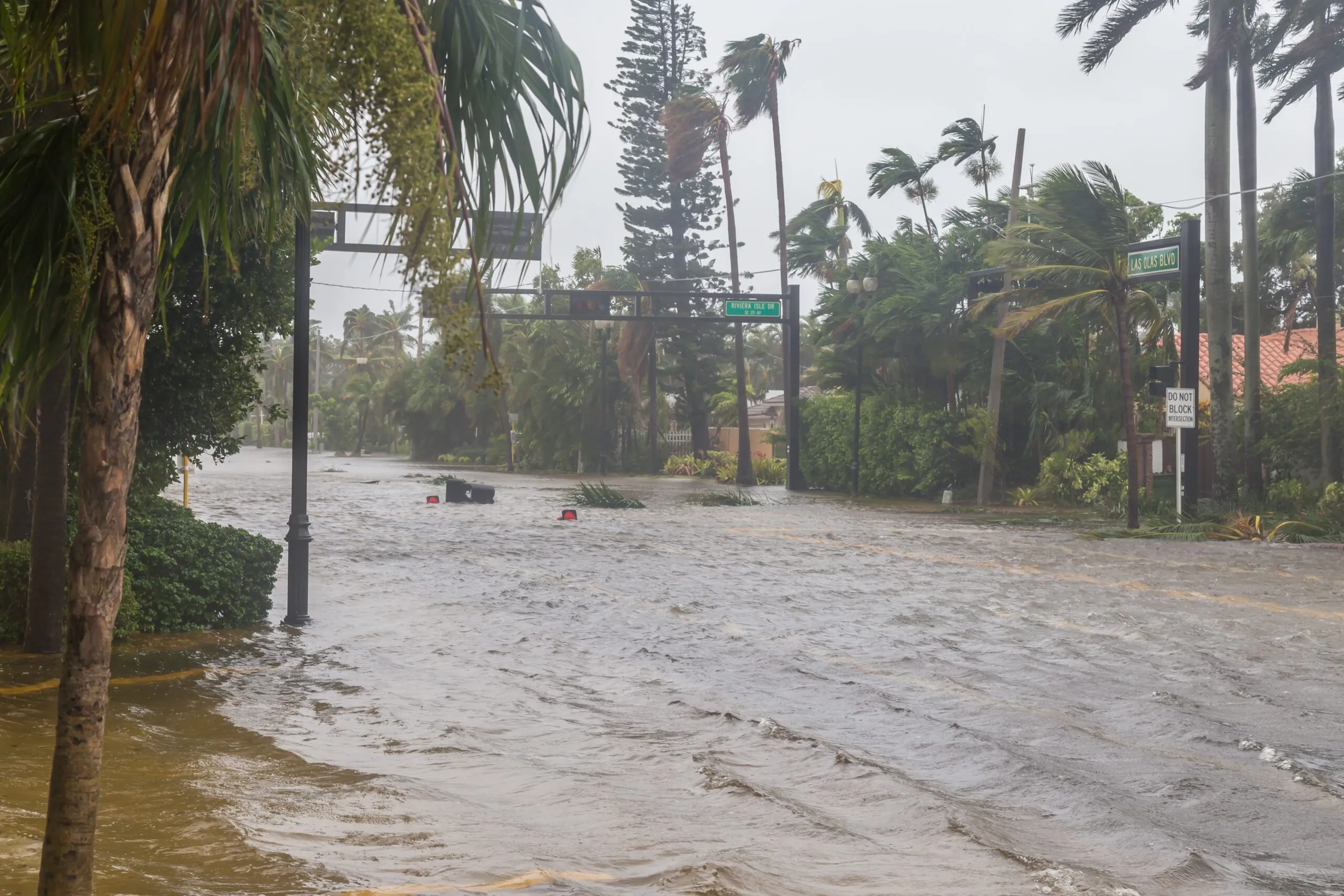flooded street during hurricane