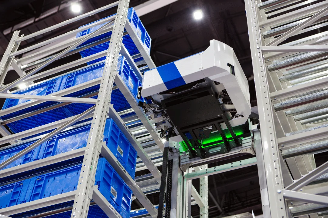 Impact of Automation on Freight Jobs autonomous robot picking materials from multi-layer rack in modern industrial warehouse