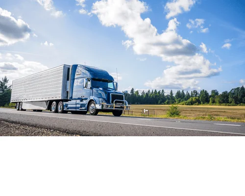 blue truck with a cloudy sky