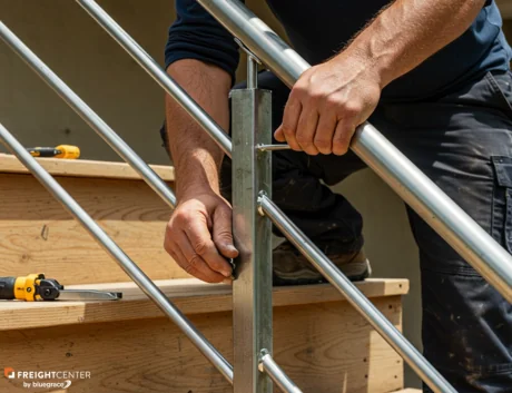 AI image of a person installing metal rails