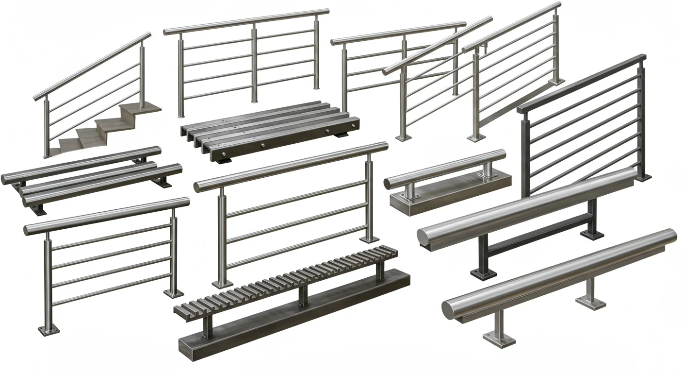 Different types of metal rails 