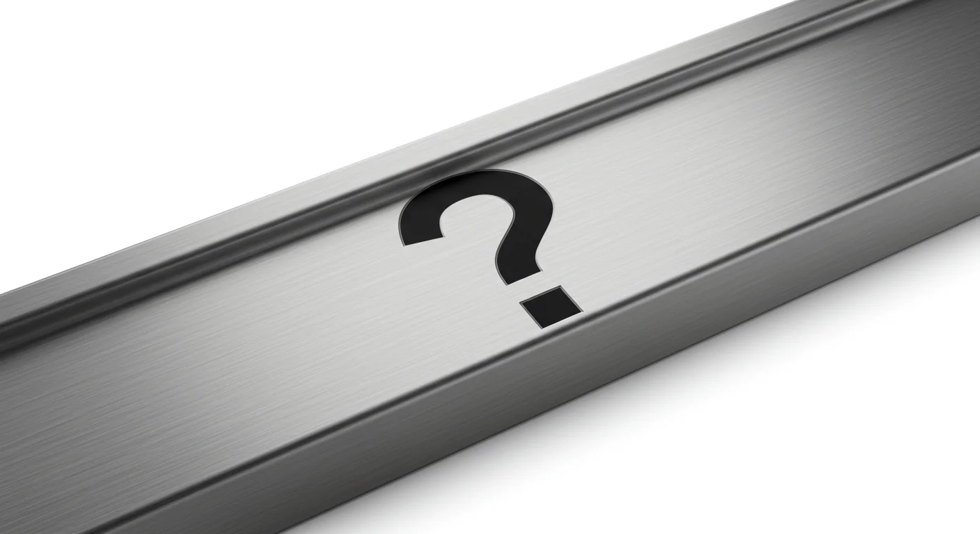 Metal Rail with black question mark