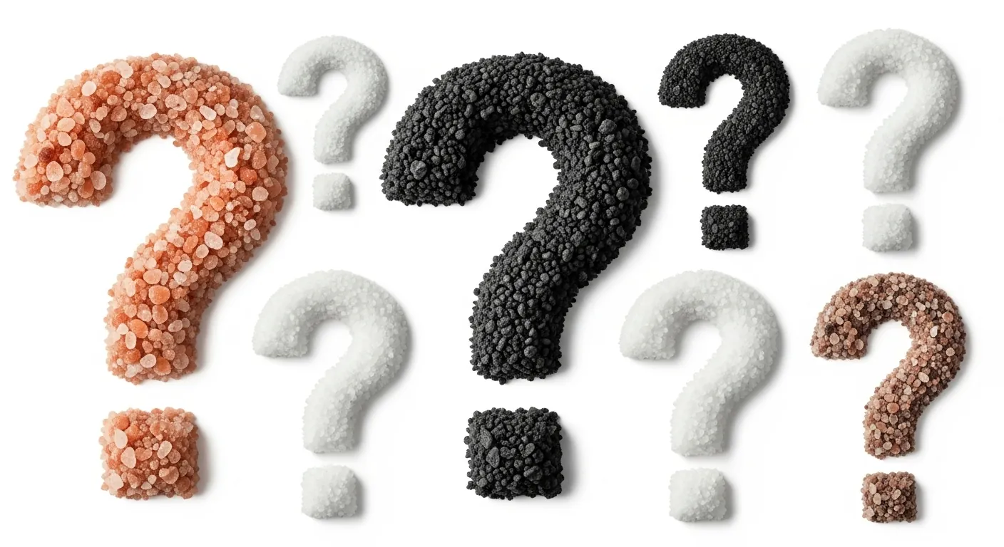 Various kinds of salt in the shape of question marks