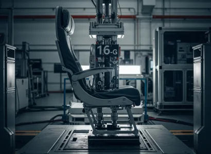 airplane seat under going testing