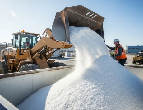 Ai image of salt being loaded into a container