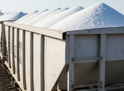 Salt in a hopper train car