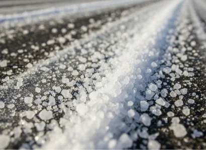 Salt on a road