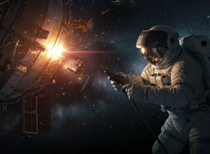 astronaut welding in space