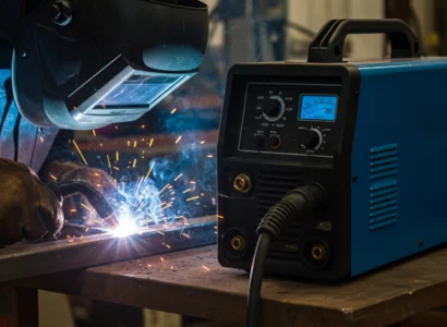welding machine in action