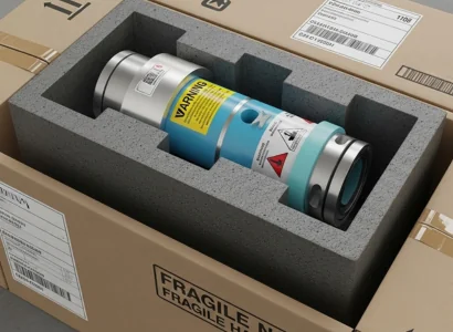 AI image of an X-ray tube in a corrugated box