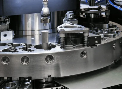 Packaging Machinery Equipment closeup of CNC punching machine