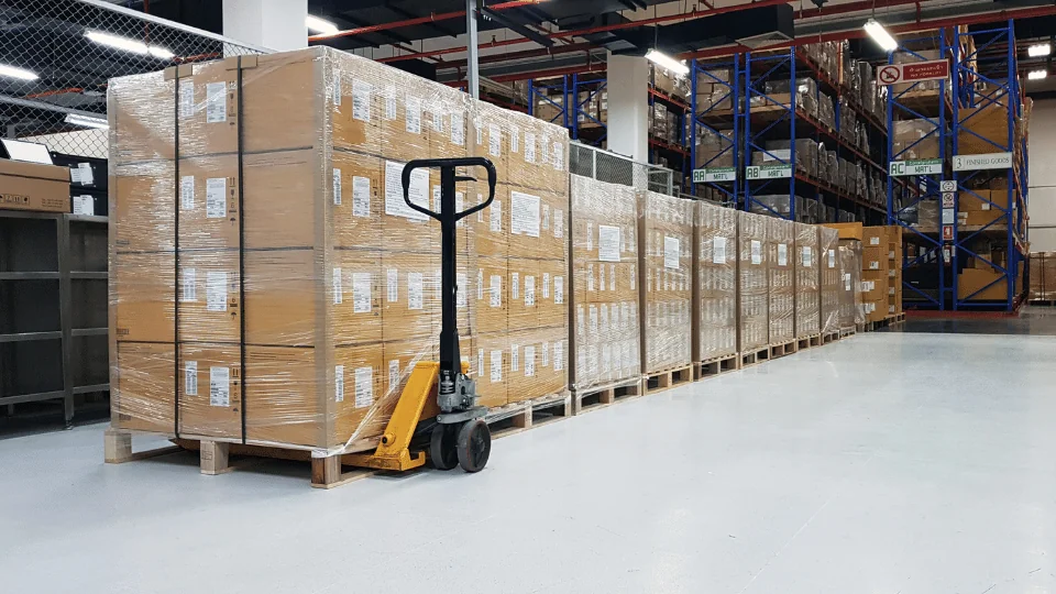 Pallet Optimization 101 palletized shipments in a row in warehouse BLOG VERSION