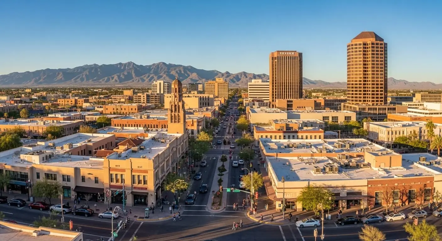 Aerial view of Tucson Arizona