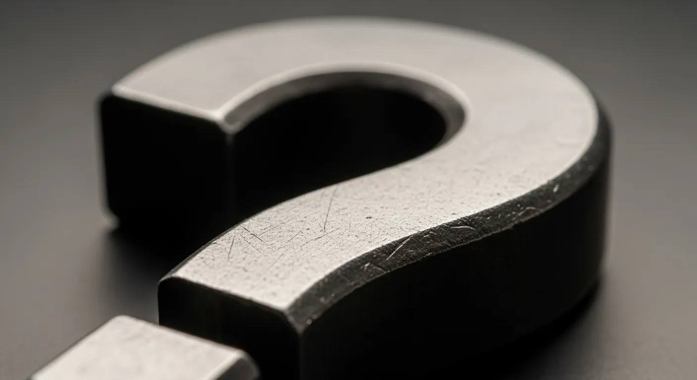 A metal rod in the shape of a question mark