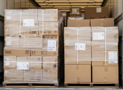 A bulk shipment in the back of a truck